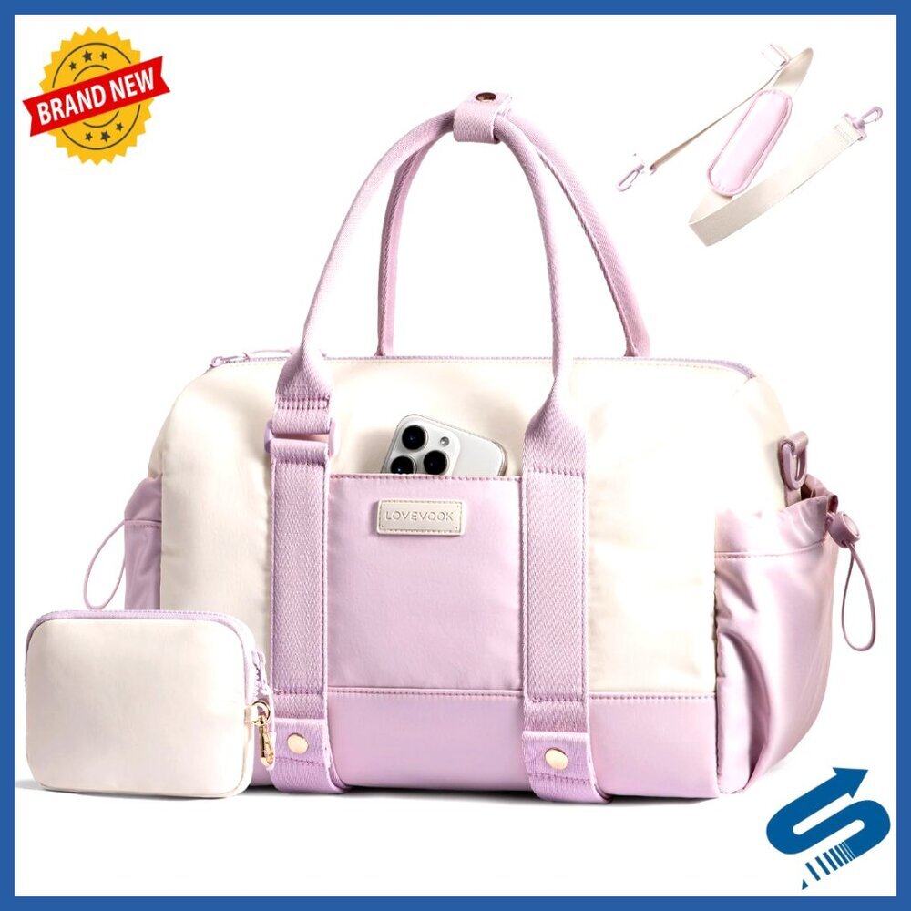 Small Lightweight Gym Bag with Yoga Mat Holder, Wet Pocket, Weekender Duffel